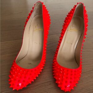 Pastel Pimk Patent Spike Allover Stud Pigalle
Size 39 1/2 
Made in in Italy